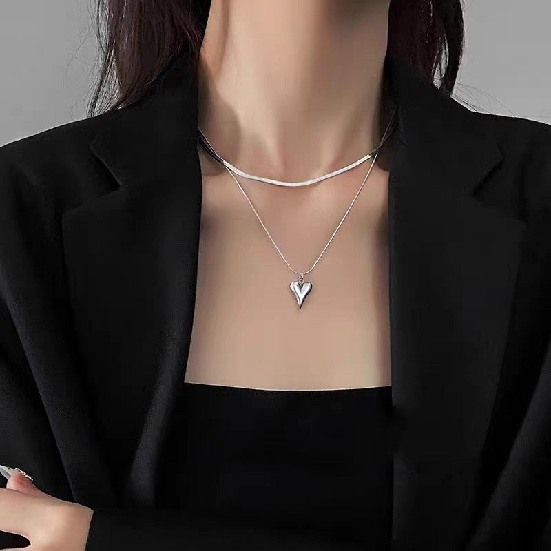 Layered Heart Pendant Necklace Stornfield