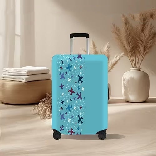 Unisex nan elastic suitcase cover with volcanic lava marble design, stretch protective cover for trolley Stornfield