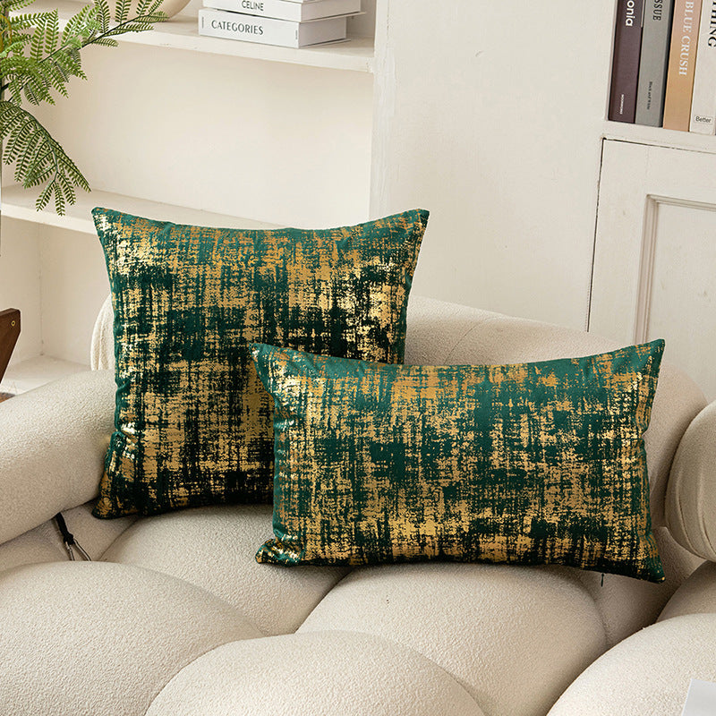 Metallic Abstract Jacquard Throw Pillow Cover Set with Hidden Zipper