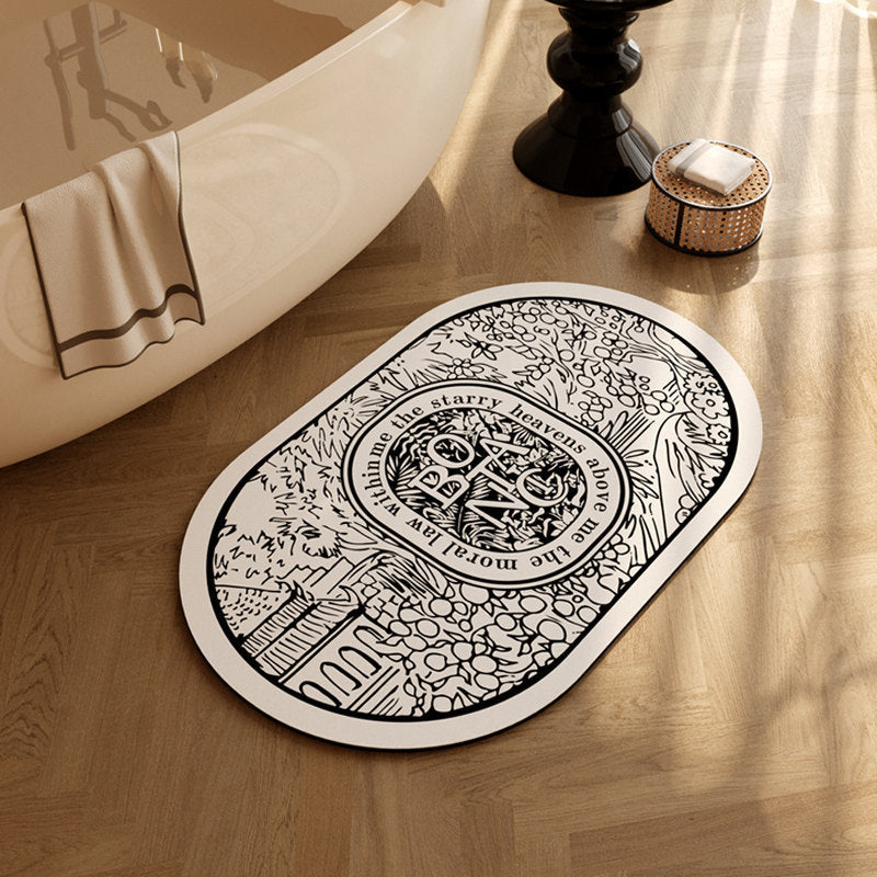 Vintage Patterned Bathroom Mat Stornfield