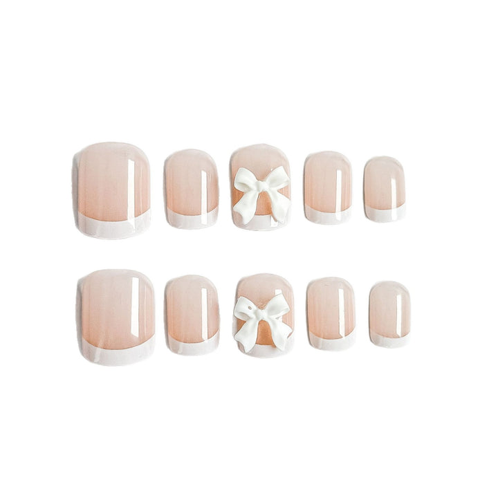 Nail Art Fake Nails Set with Elegant Bow Accents Stornfield
