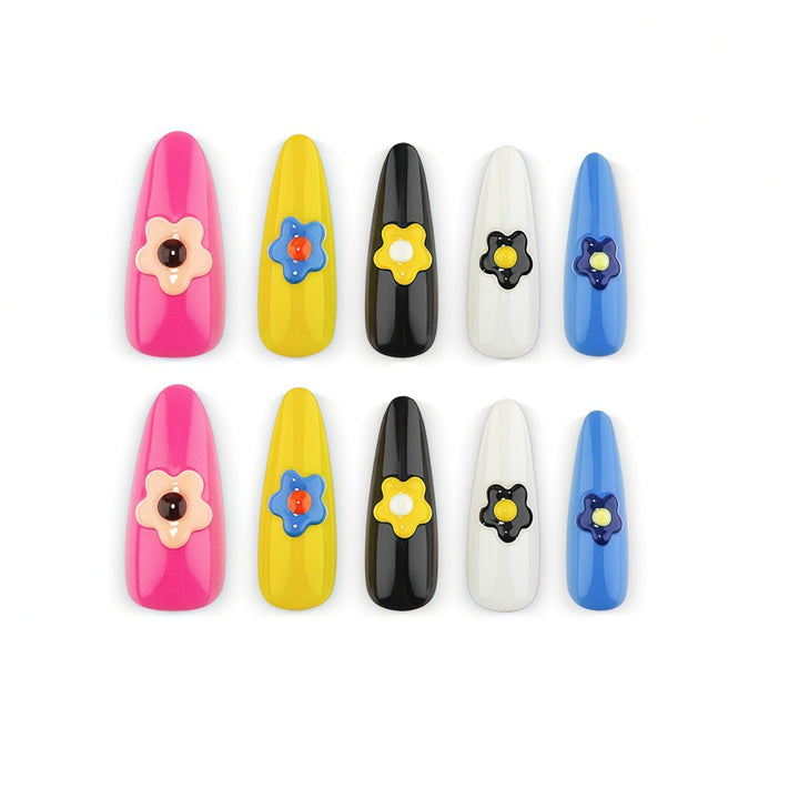 Artificial nails with floral 3D design Stornfield
