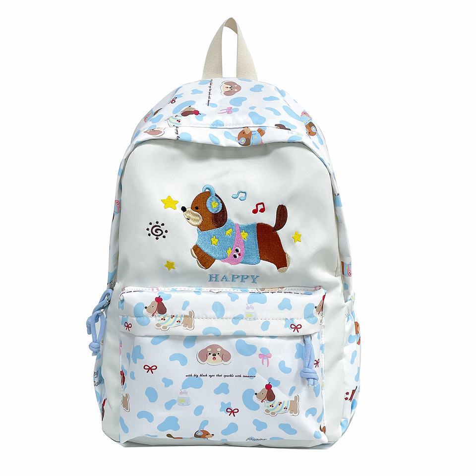 Backpack with Cheerful Dog Design and Multifunctional Compartment Layout Stornfield