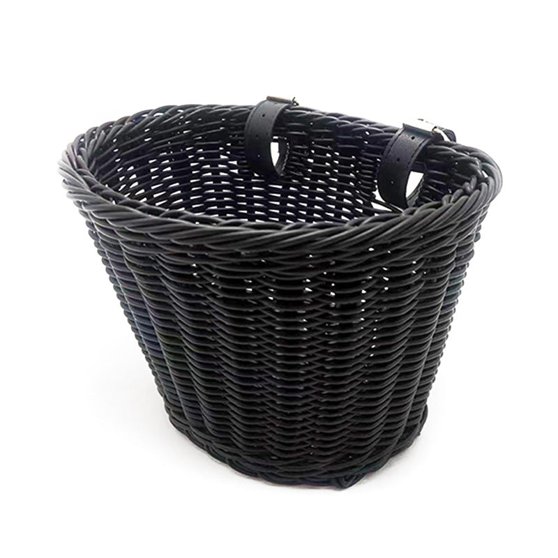 Decorative Woven Storage Basket with Leather Handles Stornfield