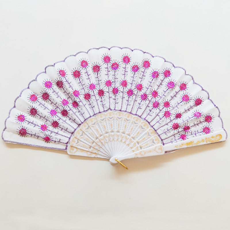 Ladies handcrafted fan with exquisite embroidery Stornfield