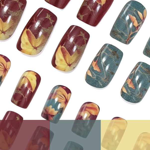 Artistic Autumn-Themed Nail Art Enhancements Stornfield