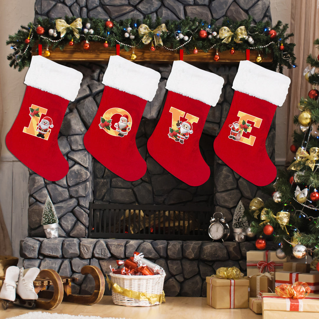 Festive Christmas stocking with customizable design