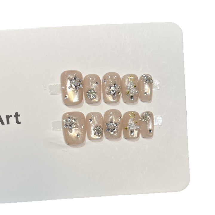 Decorative Gemstone Press-On Nail Art Set