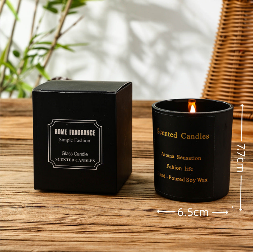 Hand-Poured Soy Glass Candle in Matte-Finish Jar with Luxury Gift Box