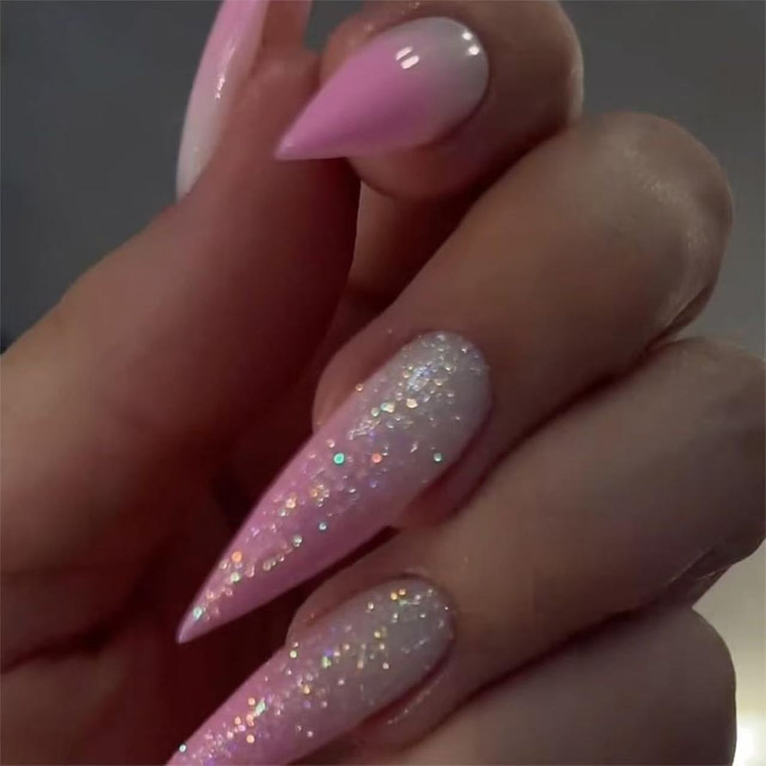 Glamorous Glittering Stiletto Press-On Nail Set