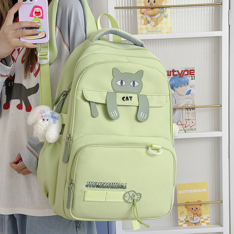 Playful Cat-Themed School Backpack Stornfield