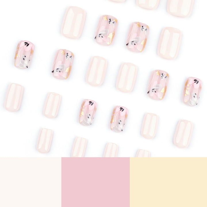 Elegant Artificial Nail Design with Floral Accents Stornfield