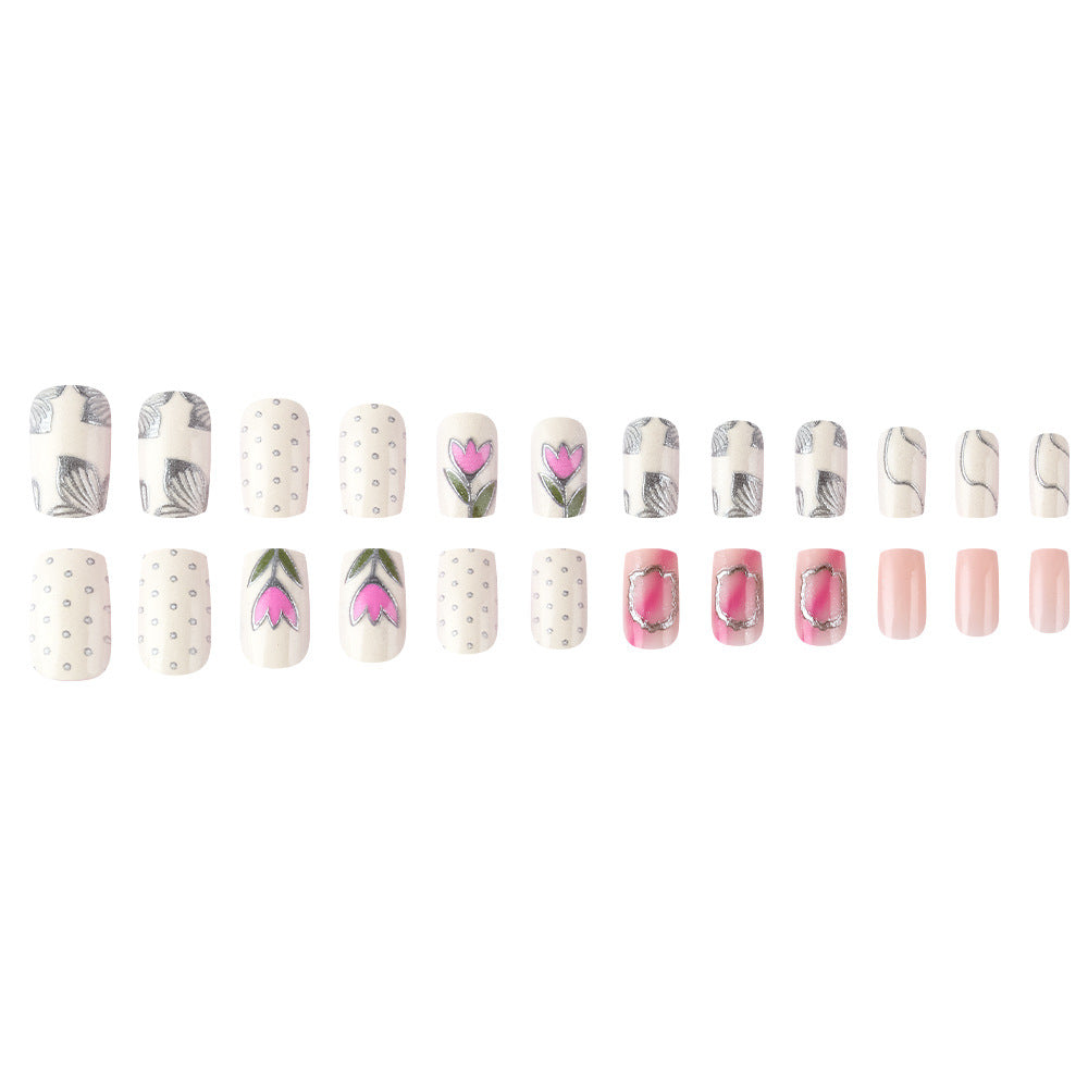 Elegant Floral Design Gel Nail Art Stornfield