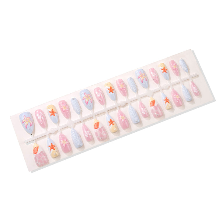 Artistic Ocean-Inspired Press-On Nail Art Set Stornfield