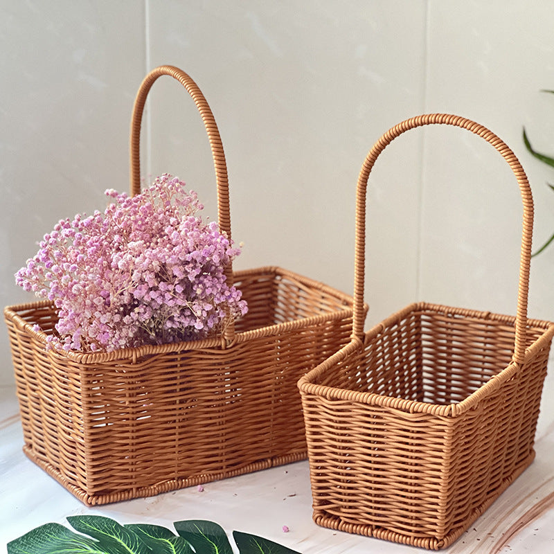 Handcrafted Wicker Storage Basket with Handle Stornfield