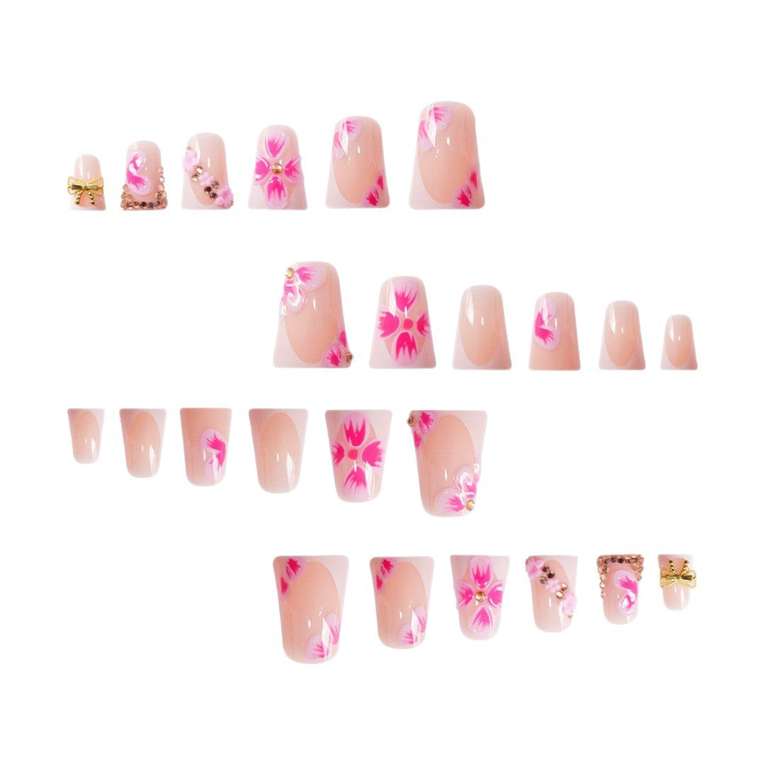 Decorative Floral Press-On Nail Art Enhancements Stornfield