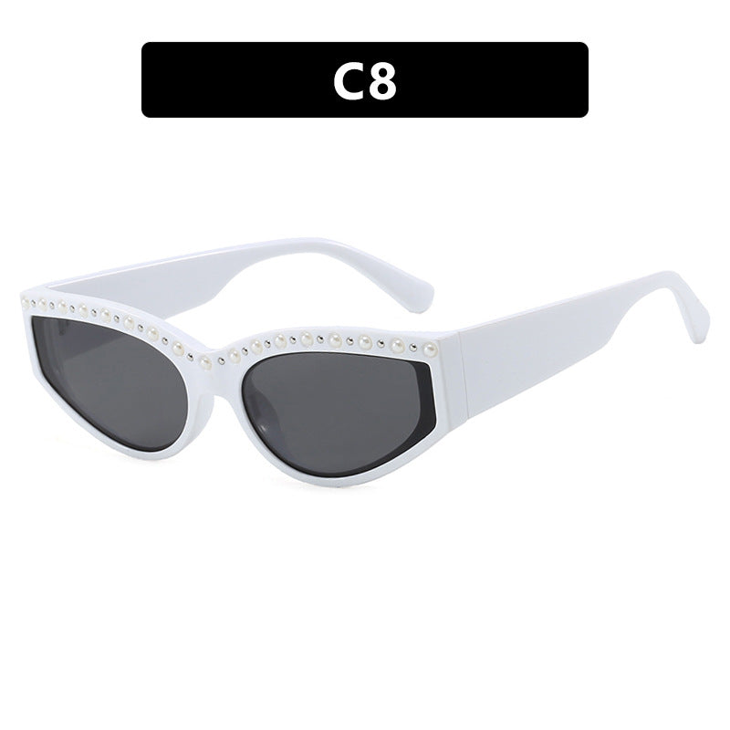 Women's Cat-Eye Sunglasses with Sparkling Rhinestone Accents and Animal Pattern Stornfield
