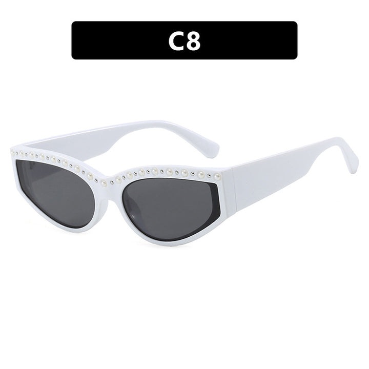 Women's Cat-Eye Sunglasses with Sparkling Rhinestone Accents and Animal Pattern Stornfield