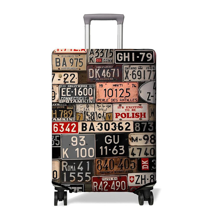 Unisex nan elastic Suitcase Cover with urban Doodle pattern, zipper and all-round protection for 4-wheel trolleys Stornfield