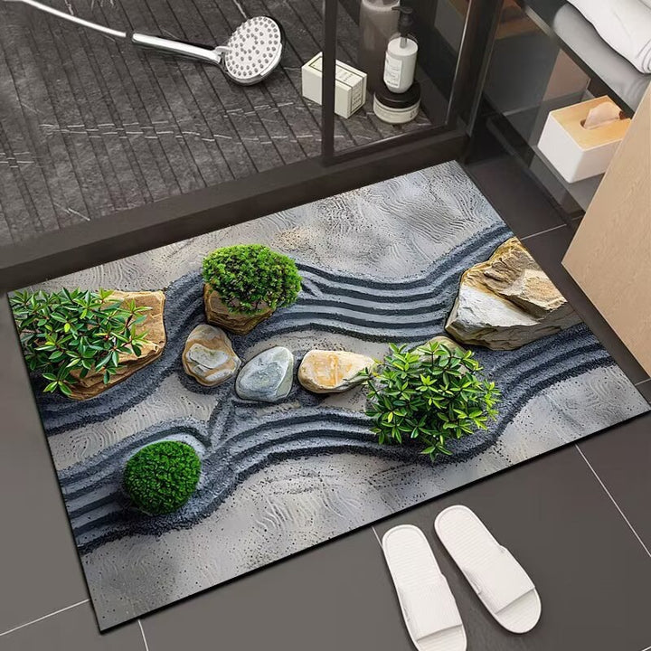 Reflective Floral Bath Mat