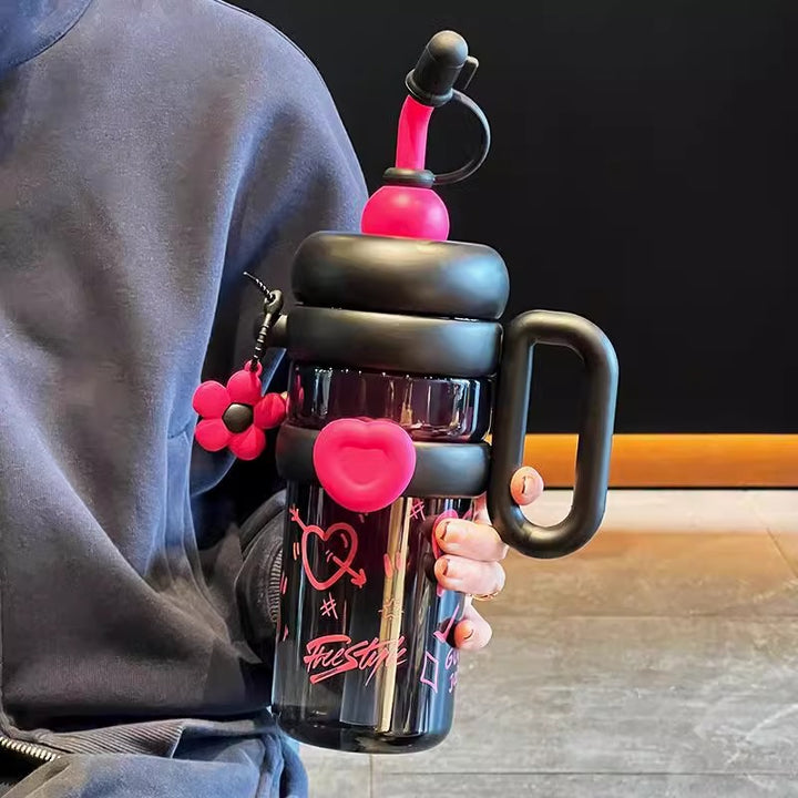 Unisex Water Bottle with Refillable Straw Stornfield