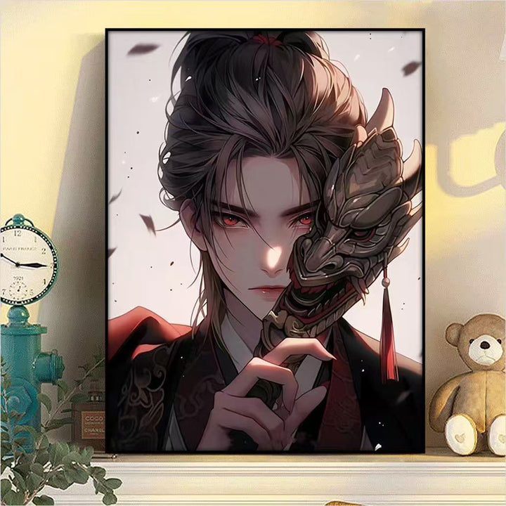 Dramatic Fantasy Mask Illustration Canvas Art Stornfield