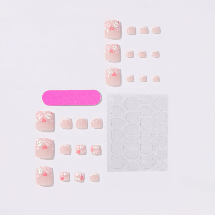 Nail art set with romantic heart and floral designs Stornfield
