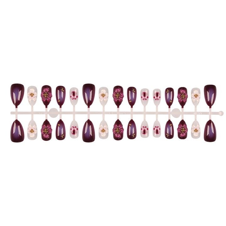 Gothic Floral Press-On Nail Art
