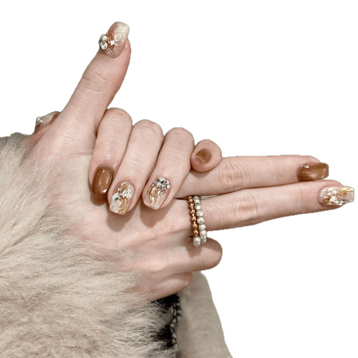 Elegant Artificial Nails with Luxurious 3D Details Stornfield