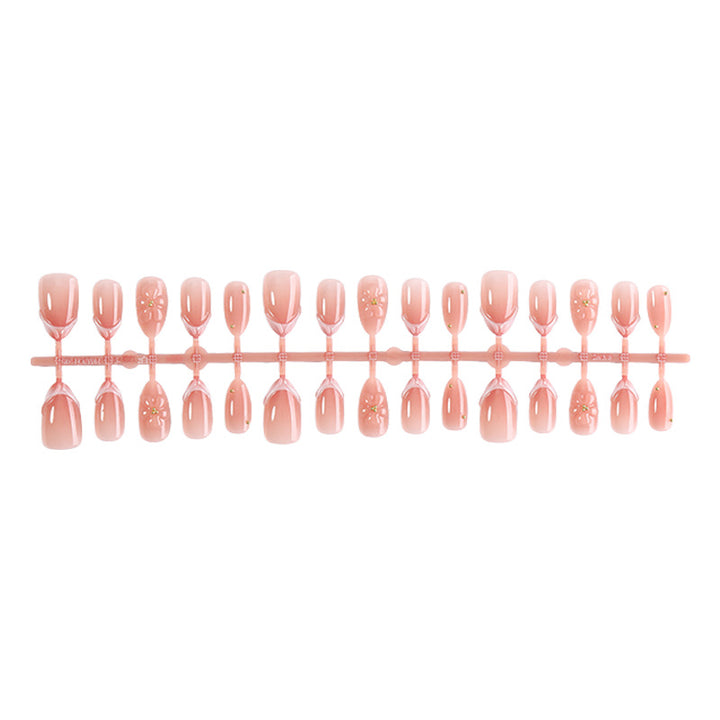 Decorative Press-On Nail Set with Floral Accents Stornfield 1788495814