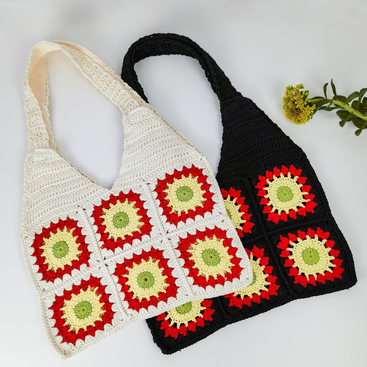 Crochet handbag with retro pattern Stornfield