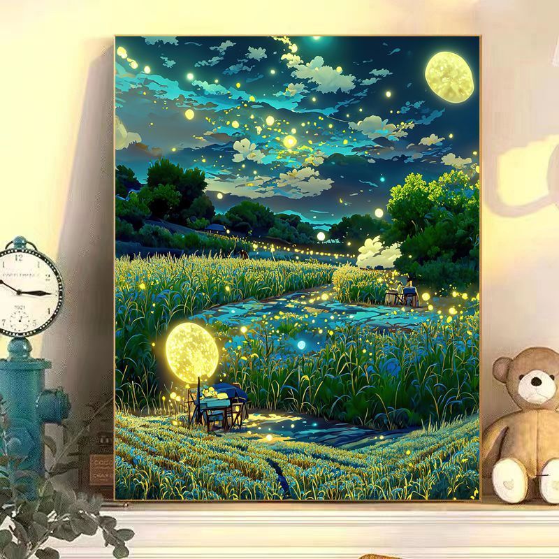 Enchanting Moonlit Landscape Canvas Art Stornfield