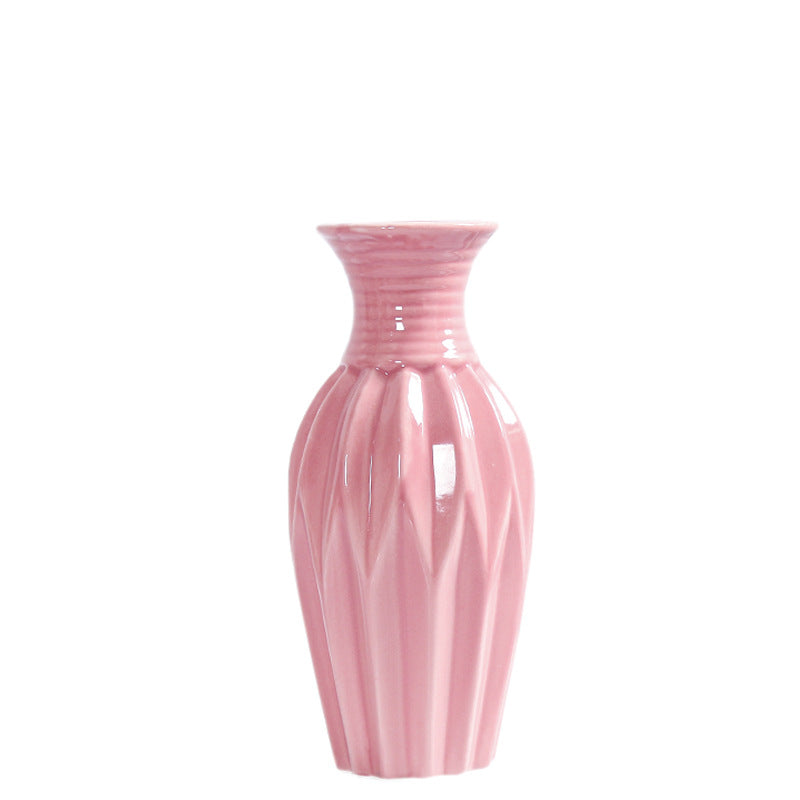 Modern Ribbed Ceramic Flower Vase Stornfeild