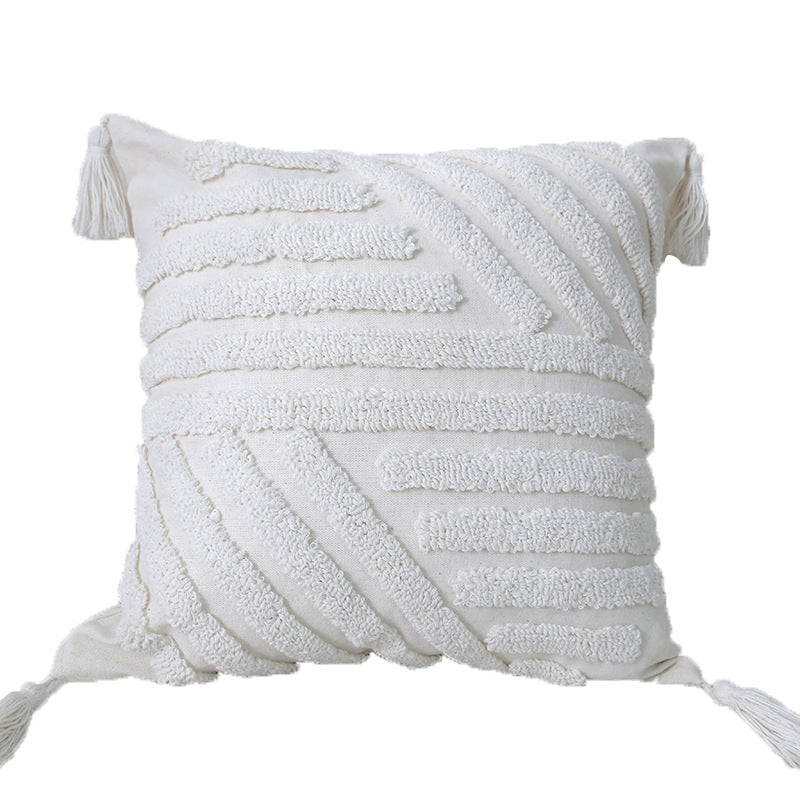 Textured Geometric Throw Cushion