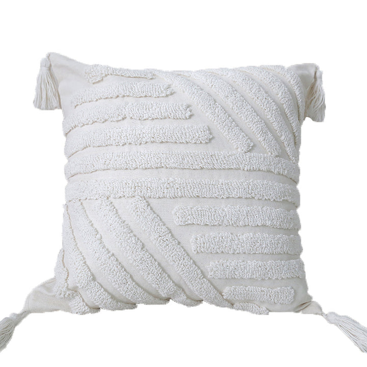 Textured Geometric Throw Cushion