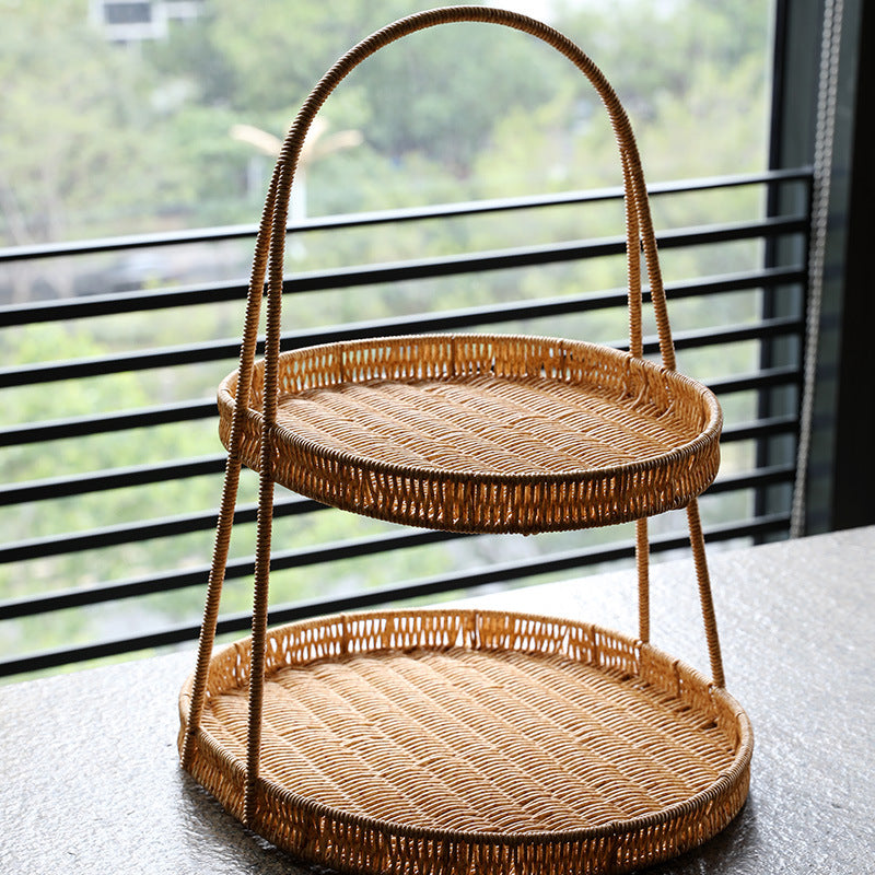 Two-Tiered Woven Storage Display Stand Stornfield
