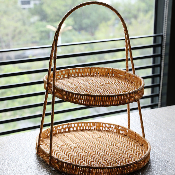 Two-Tiered Woven Storage Display Stand Stornfield