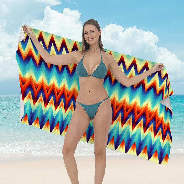 Beach towel with vibrant tropical plant motif Stornfield