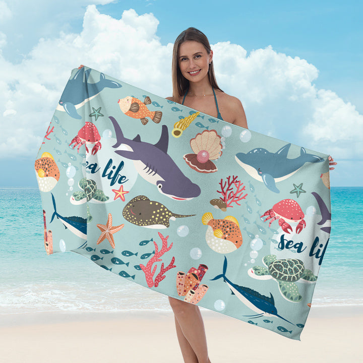 Beach towel with maritime star pattern Stornfield