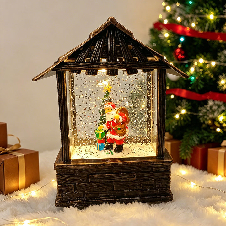 Christmas lantern with snow globe and LED lighting Stornfield