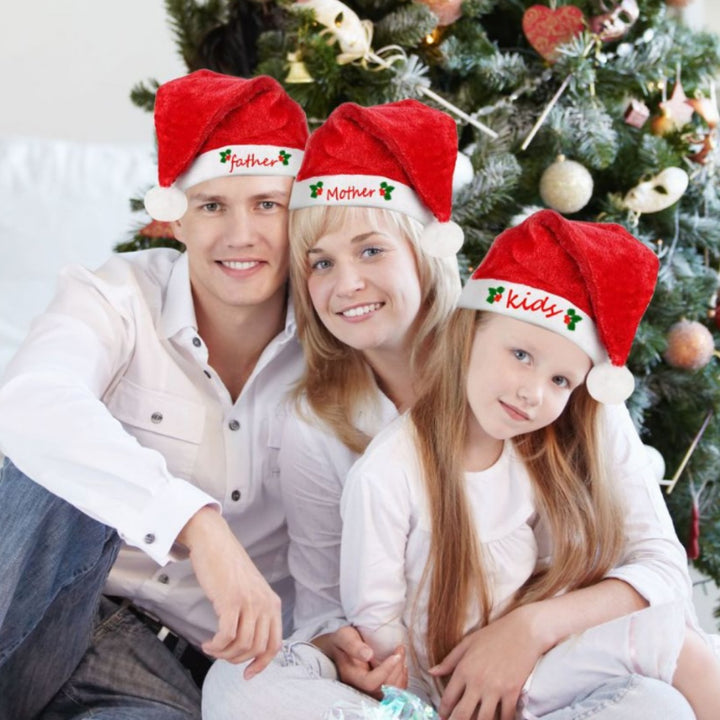 Festive Christmas hat with personalized lettering