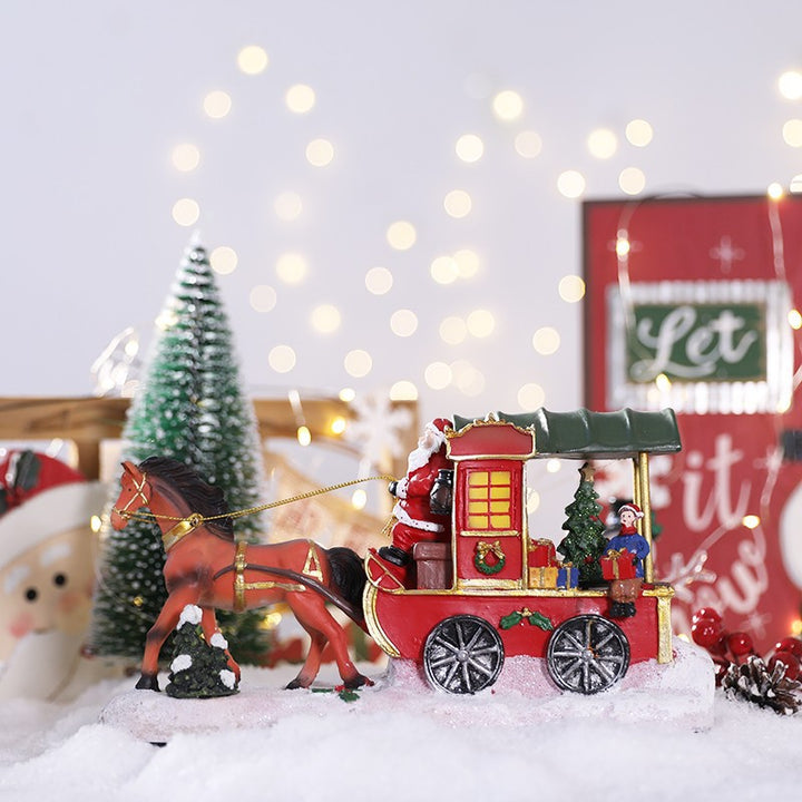 Vintage Santa Claus Sleigh Ornament