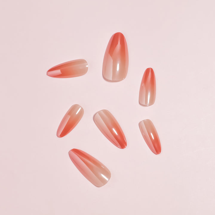 Ultra-Glossy Almond-Shaped Press-On Nail Collection Stornfield