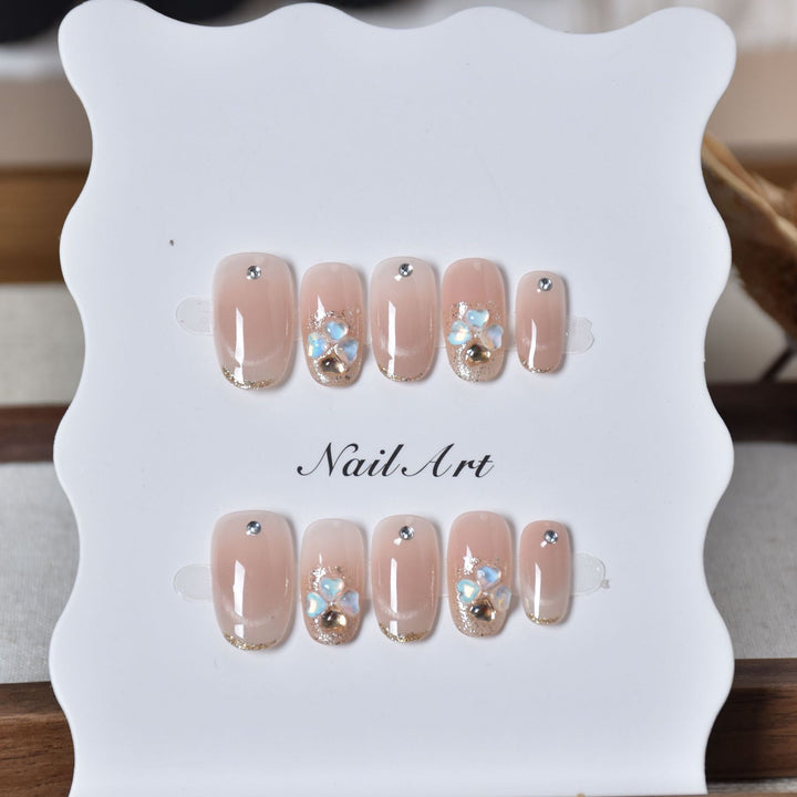 Decorative Floral Press-On Nail Art Stornfield