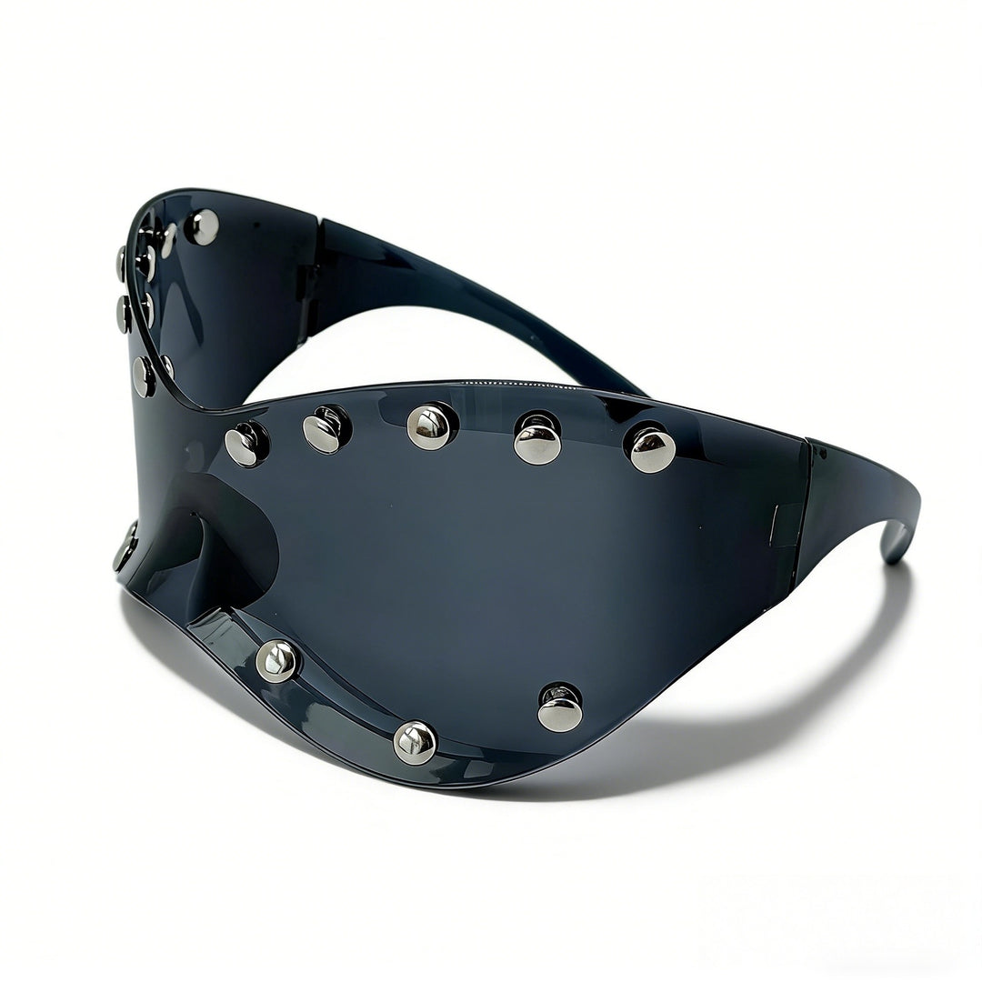 Women's futuristic designer sunglasses with decorative metal elements Stornfield