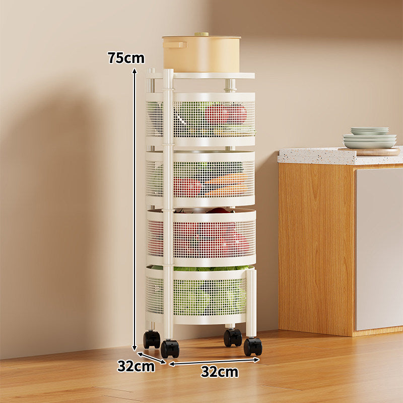 Slim Vertical Rolling Kitchen Mesh Organizer with Perforated Drawers