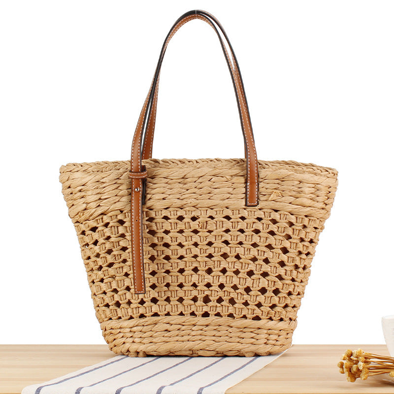 Braided Natural Material Handbag with Comfortable Carry Handle Stornfield