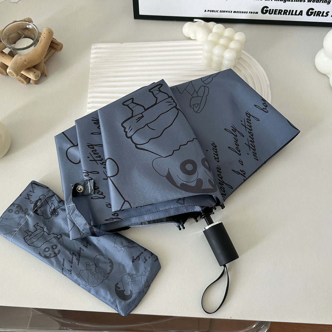 Women's Automatic Umbrella with Creative Comic Design Stornfield