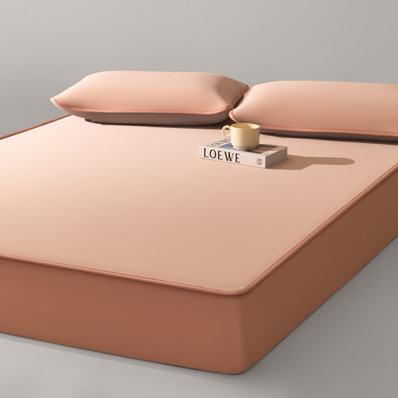 Waterproof mattress protector fitted sheet with breathable PU coating and extra deep pocket