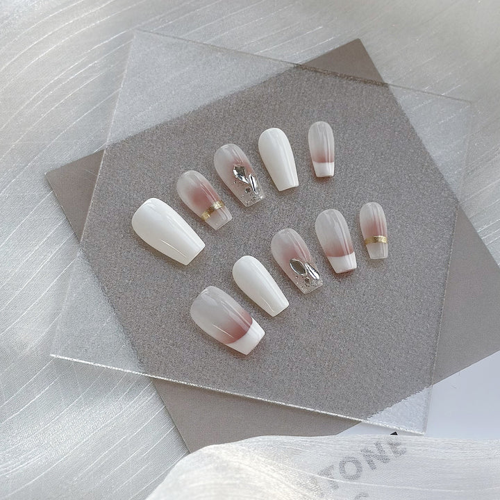 Elegant Ombre French-Style Press-On Nail Art Set